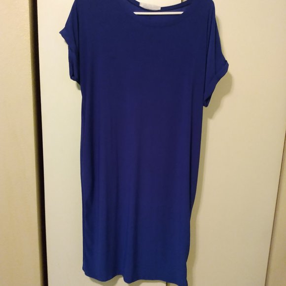 Modest Royal Blue T shirt dress - Picture 1 of 2